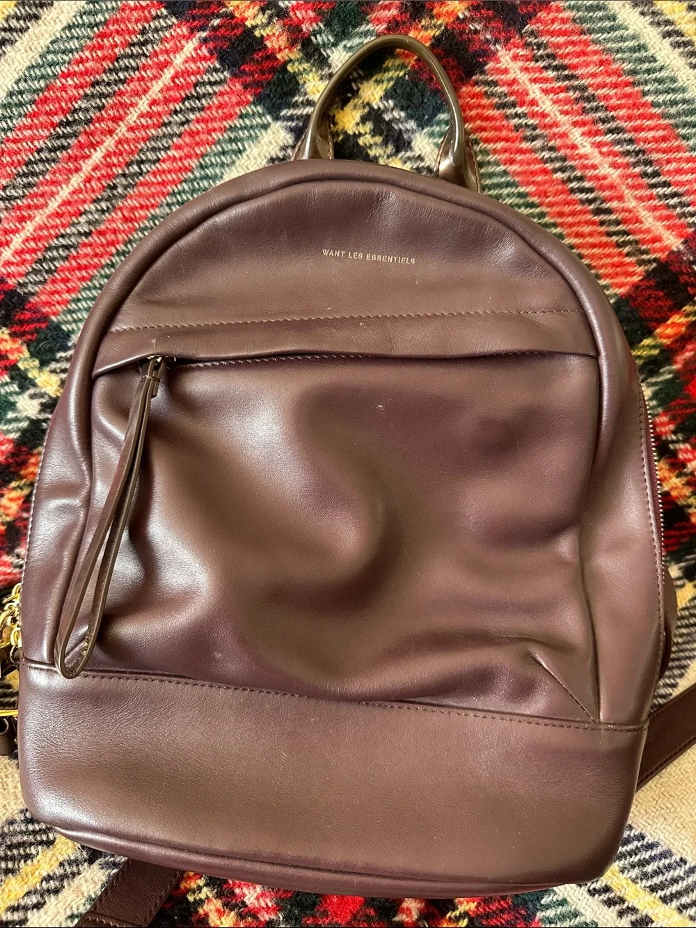 WANT Les Essentiels 🎒 Chocolate Brown / Aubergine  Leather Backpack